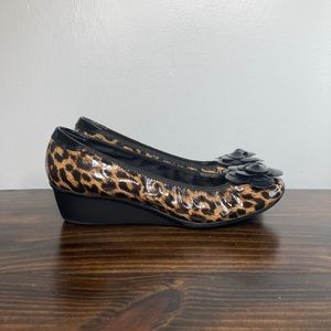 Anne Klein Sport Drella Leopard Print Low Wedge Heels Womens 8.5